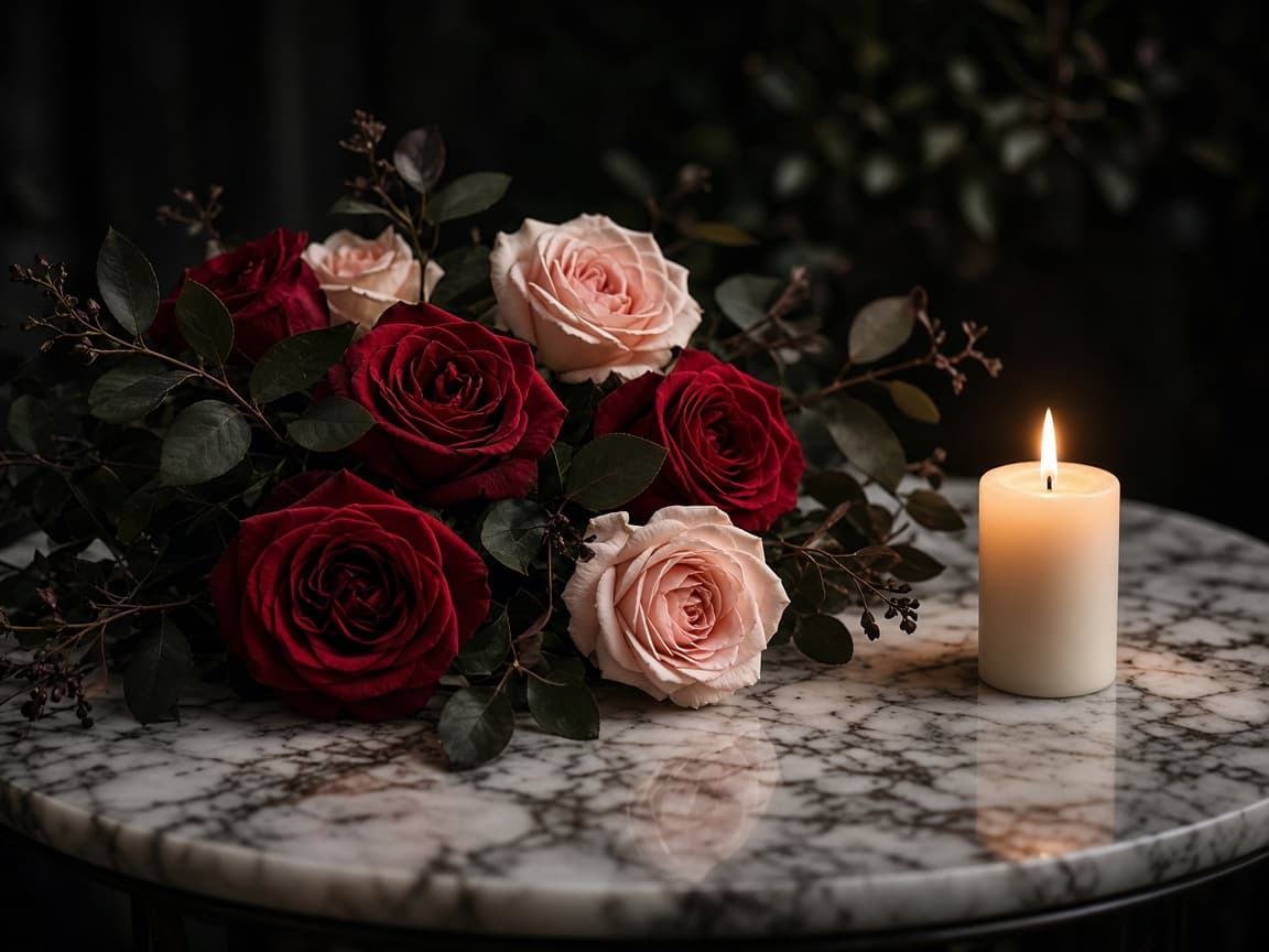 Anniversary & romance flowers, a mood photograph